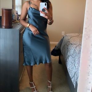 Satin Blue Dress